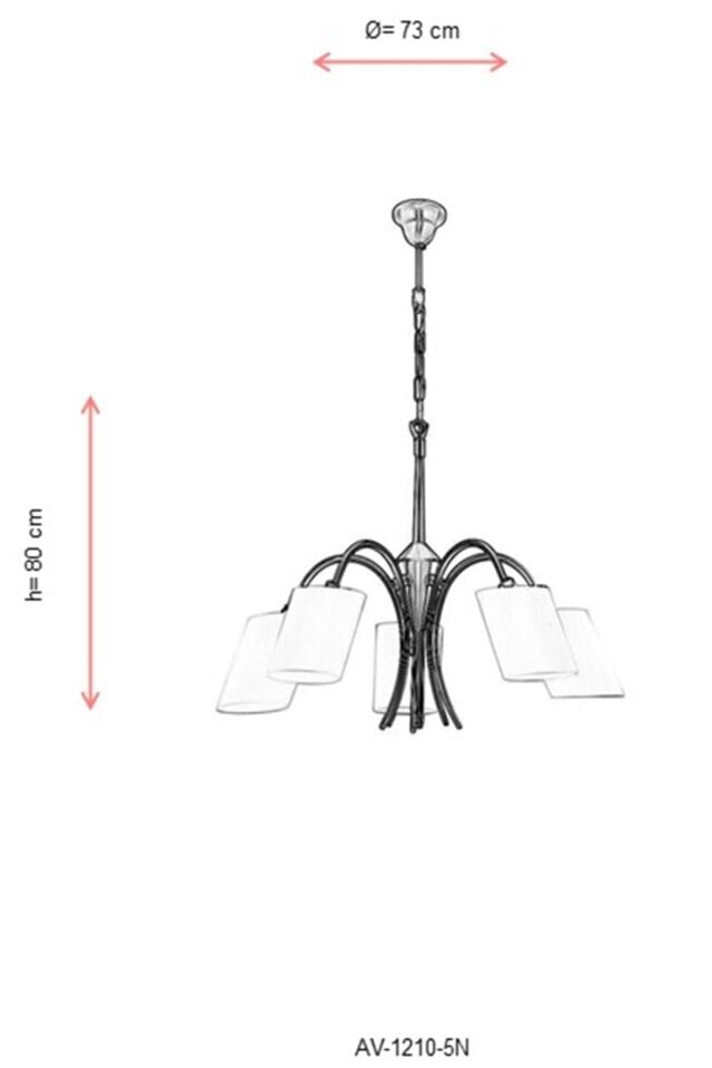 Sima Modern Avize E14 30W 73cm Metal Nikel Avonni-AV-1210-5N