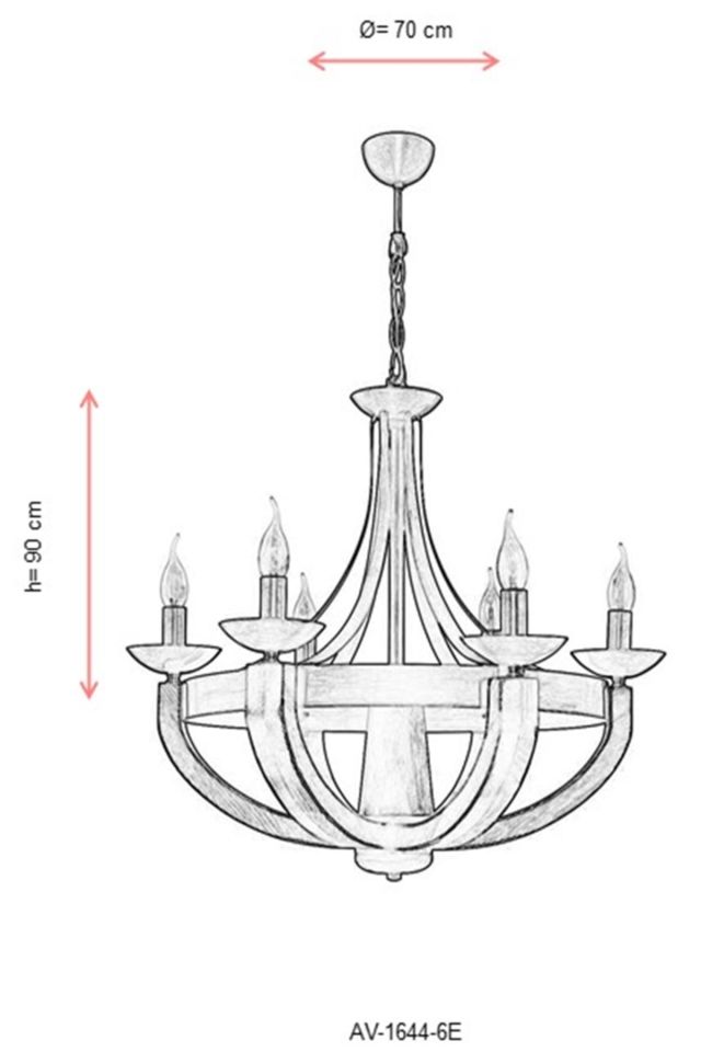 Gedik Modern Avize E14 36W 70cm Metal Eskitme Avonni-AV-1644-6E