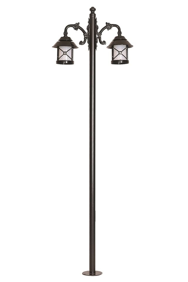 Bahçe Direkleri E27 24W 80x26cm Çelik Boru Siyah Dorbien-BDR-68199-2BSY-M1