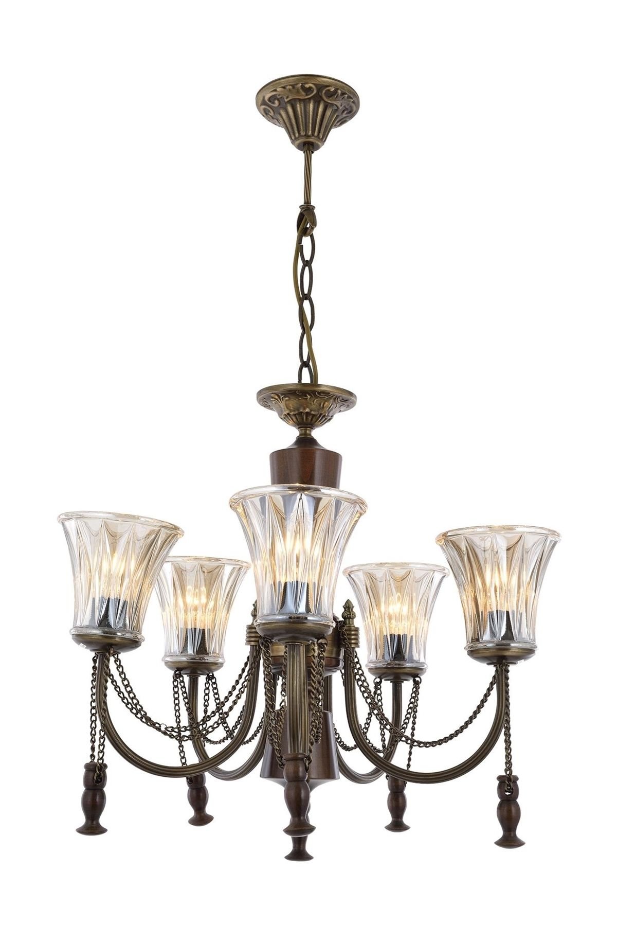 Derya Klasik Avize E27 60W 62cm Metal Eskitme Avonni-AV-1316-5E