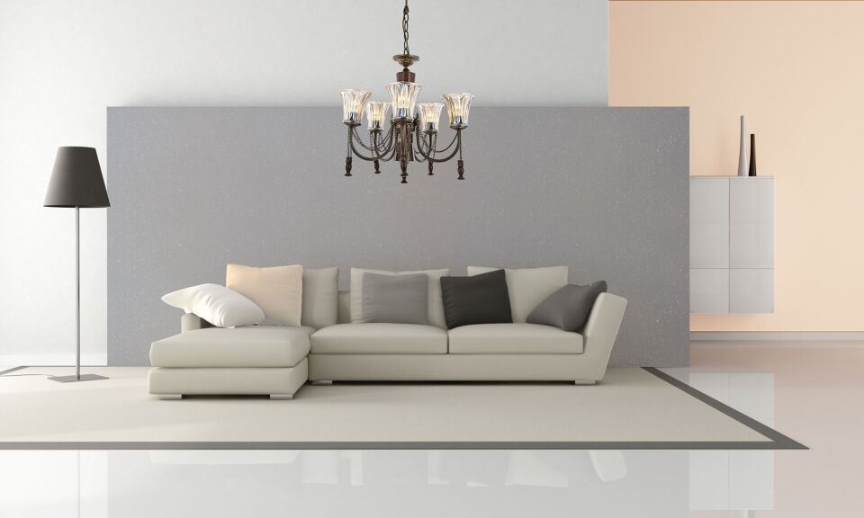 Derya Klasik Avize E27 60W 62cm Metal Eskitme Avonni-AV-1316-5E