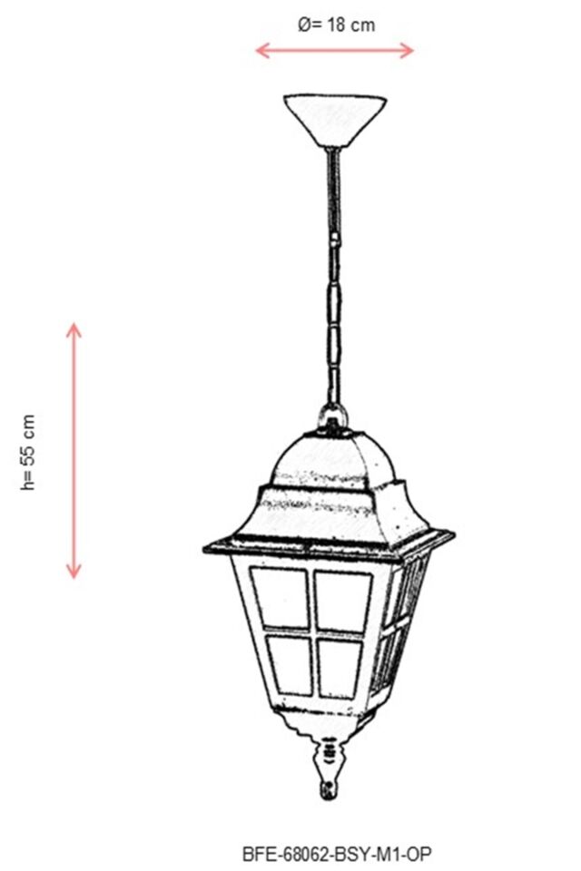 Bahçe Fenerleri E27 12W 18cm Alüminyum Siyah Dorbien-BFE-68062-BSY-M1-OP