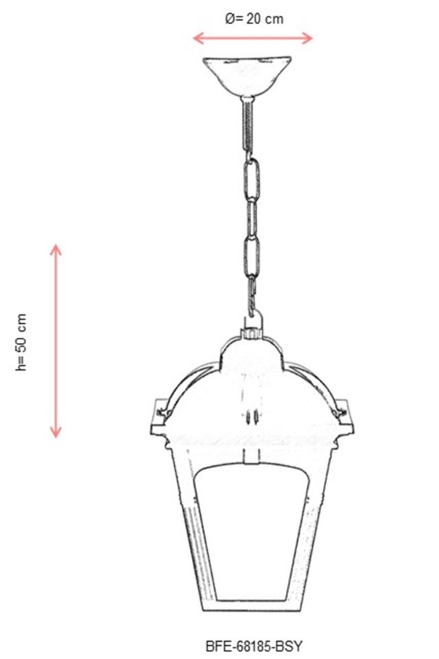 Bahçe Fenerleri E27 12W 20cm ABS Siyah Dorbien-BFE-68185-BSY