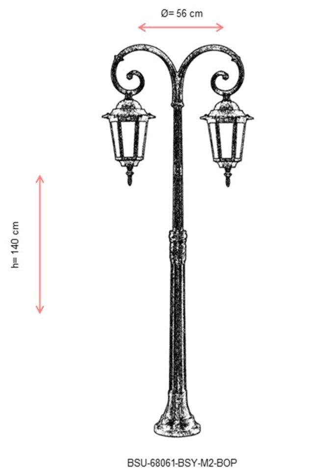 Bahçe Set Üstü Aydınlatma E27 24W 56cm Alüminyum Kahverengi Dorbien-BSU-68061-BSY-M2-BOP