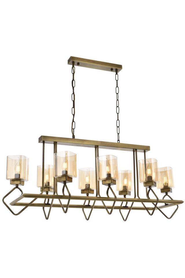 Konsey Modern Avize E14 48W 105x40cm Metal Eskitme Avonni-AV-1740-8E-YM