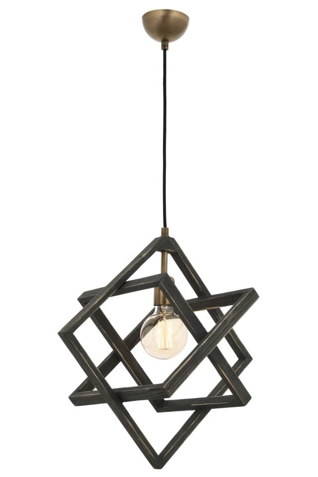 Billie Modern Avize E27 12W 30cm Ahşap Eskitme Avonni-AV-1765-1G