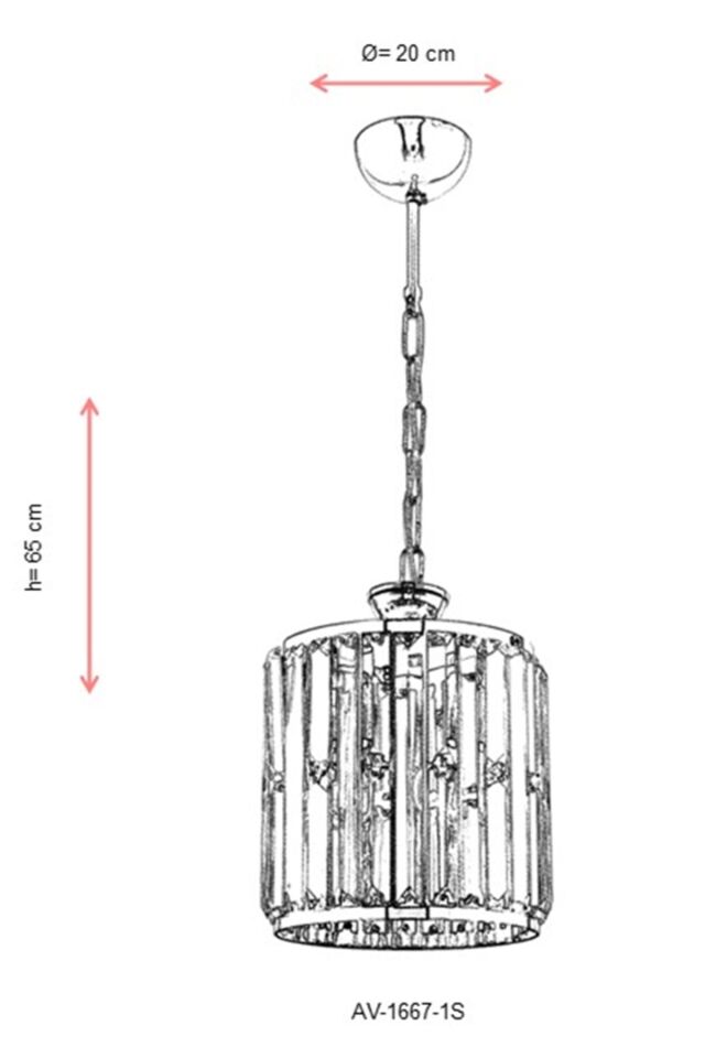 Arthur Modern Avize E27 12W 20cm Metal Sarı Avonni-AV-1667-1S