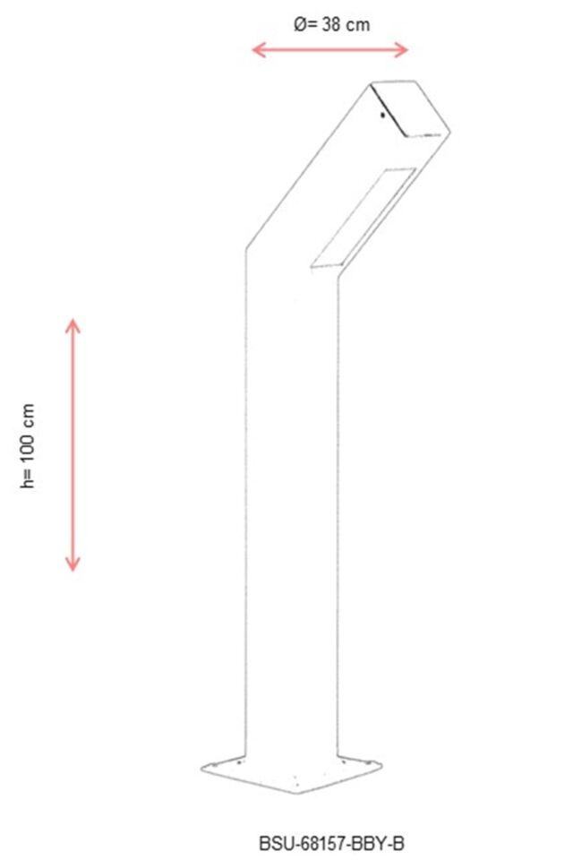 Bahçe Set Üstü Aydınlatma E27 12W 38cm Alüminyum Gri Dorbien-BSU-68157-BBY-B