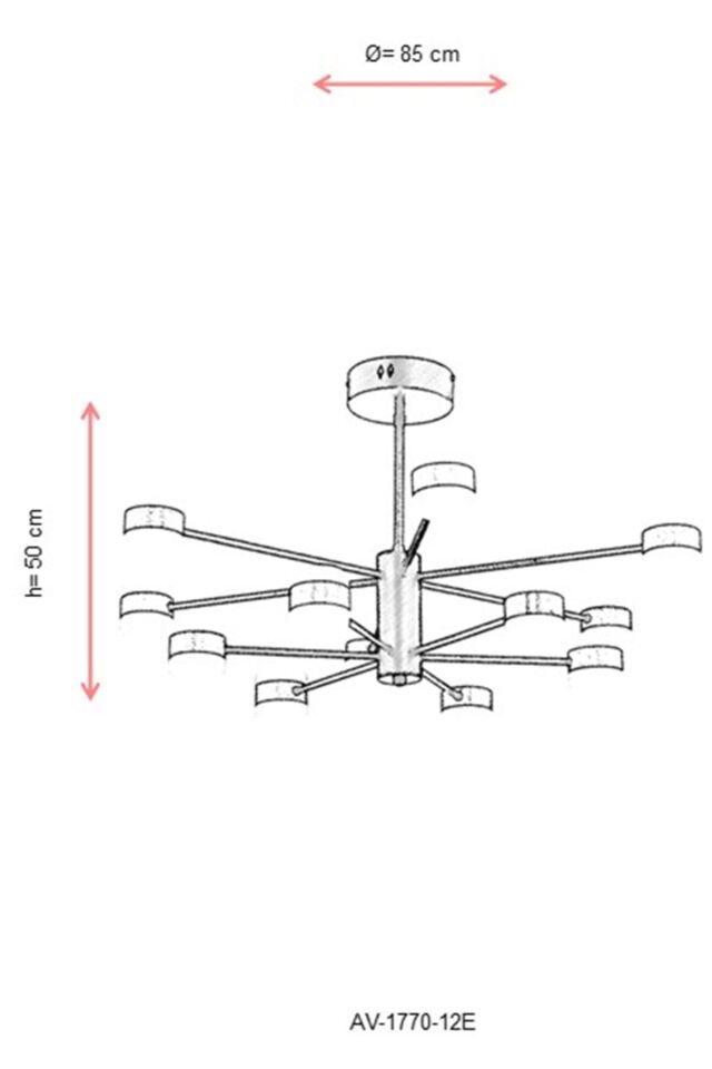Roll Modern Avize LED 120W 85cm Metal Eskitme Avonni-AV-1770-12E