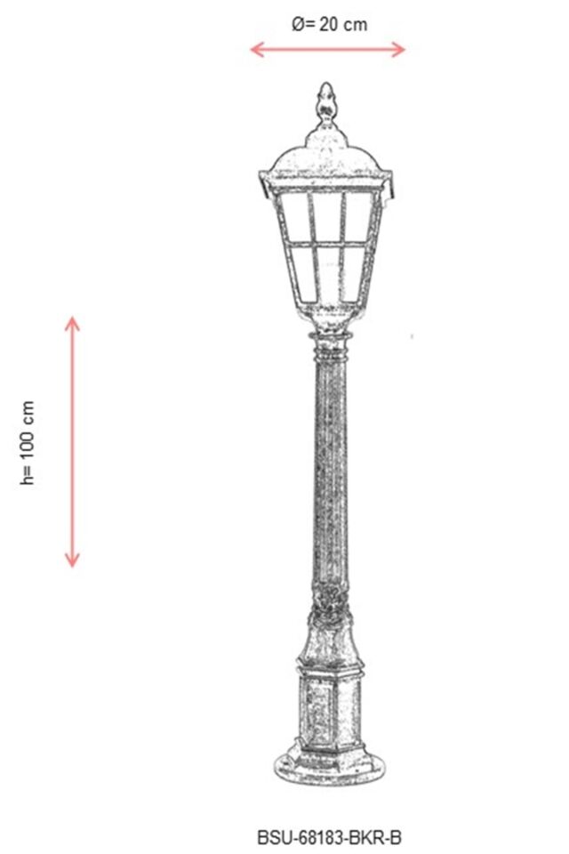 Bahçe Set Üstü Aydınlatma E27 12W 20cm ABS Kahverengi Dorbien-BSU-68183-BKR-B