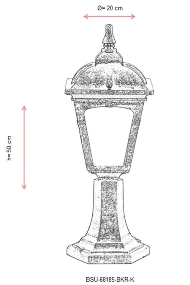 Bahçe Set Üstü Aydınlatma E27 12W 20cm ABS Kahverengi Dorbien-BSU-68185-BKR-K