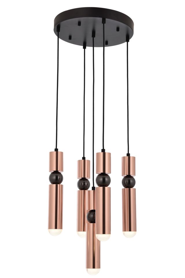 Spray Modern Avize LED 20W 40cm Metal Siyah Avonni-AV-1756-5T-BSY