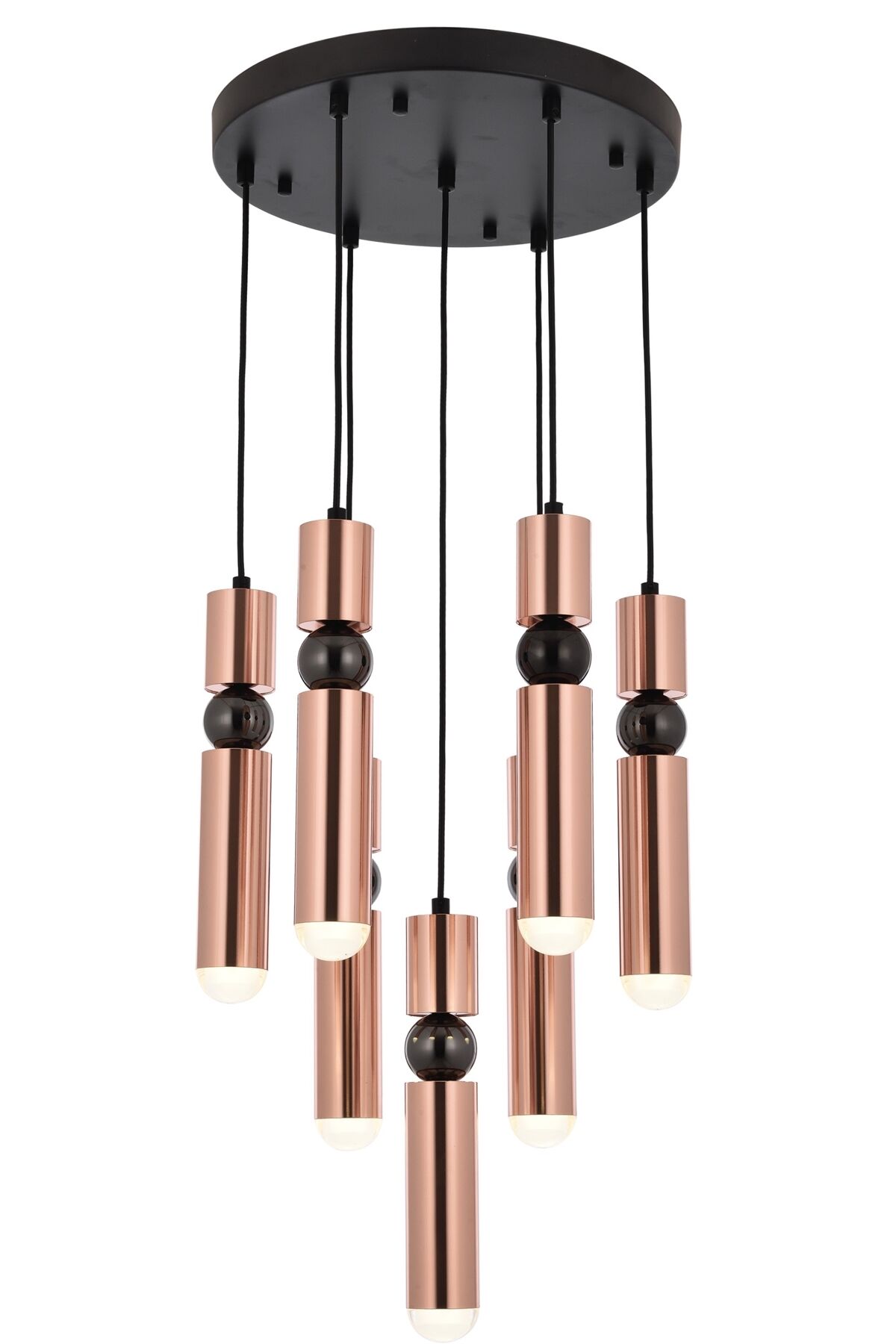 Spray Modern Avize LED 30W 50cm Metal Siyah Avonni-AV-1756-7T-BSY