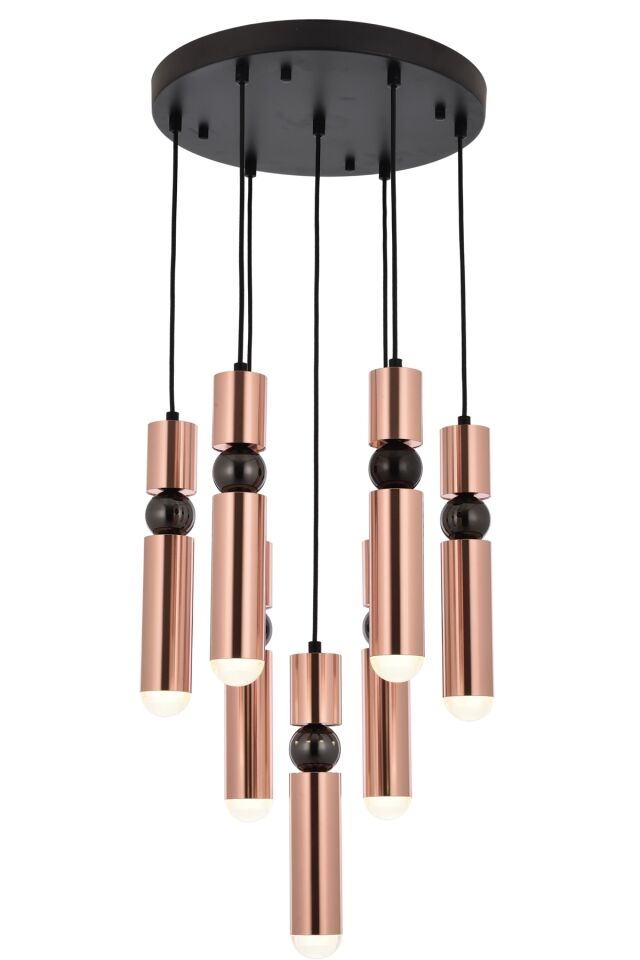 Spray Modern Avize LED 30W 50cm Metal Siyah Avonni-AV-1756-7T-BSY