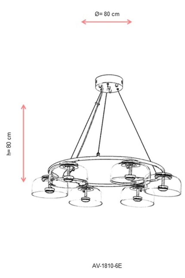 Latvian Modern Avize LED 30W 80cm Metal Eskitme Avonni-AV-1810-6E