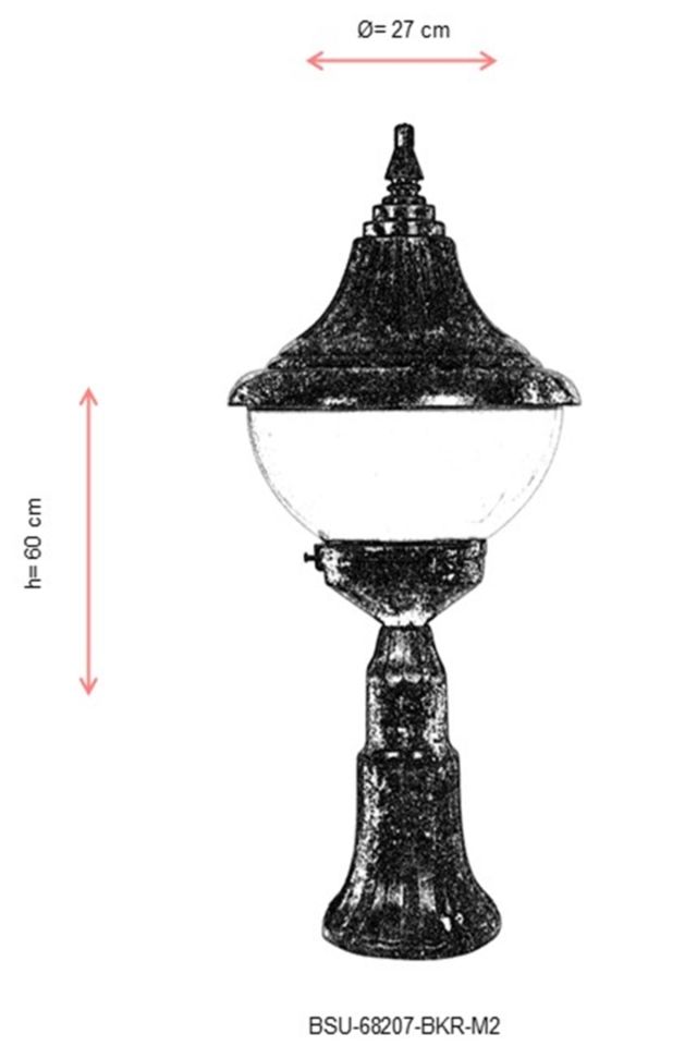 Bahçe Set Üstü Aydınlatma E27 12W 27cm ABS Kahverengi Dorbien-BSU-68207-BKR-M2