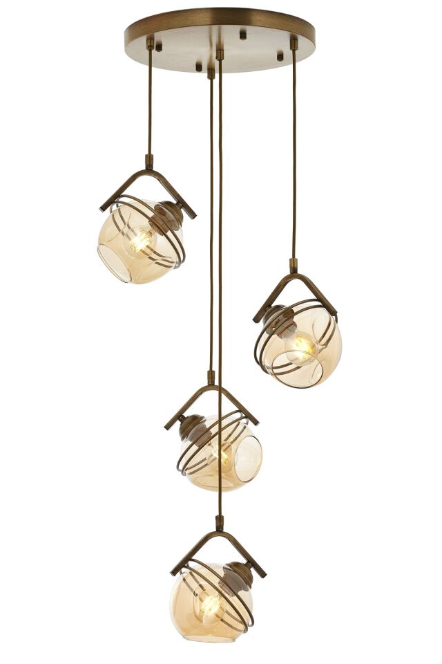 Eliz Modern Avize E27 48W 40cm Metal Eskitme Avonni-AV-1780-4ET
