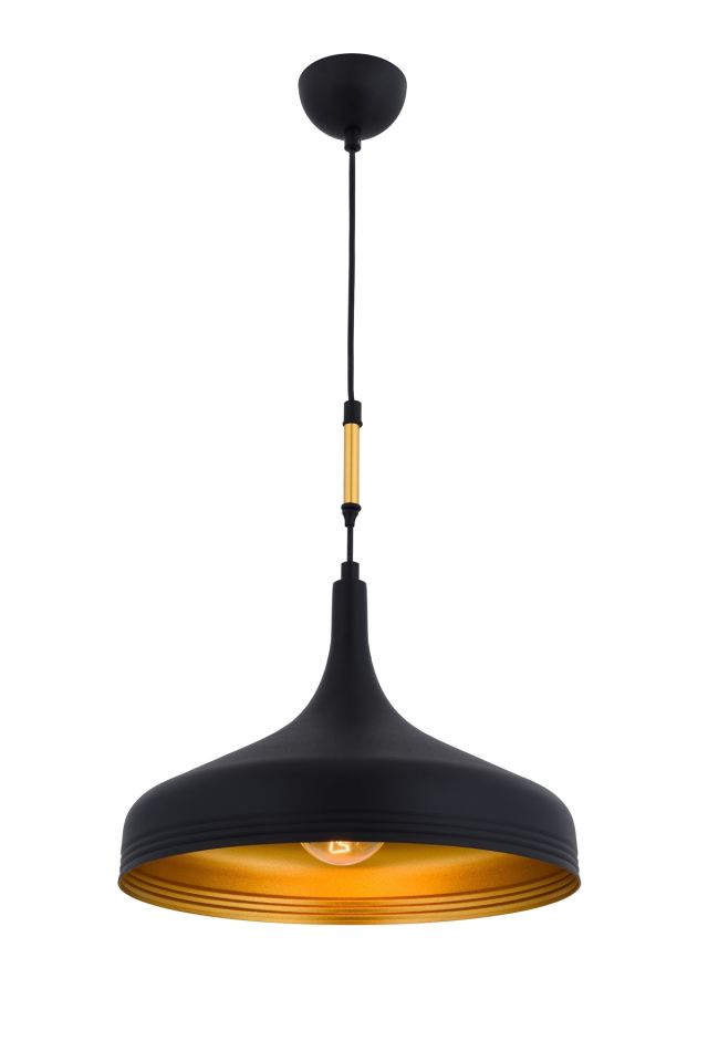 Akasya Modern Avize E27 12W 40cm Metal Siyah Avonni-AV-4106-M10-BSY