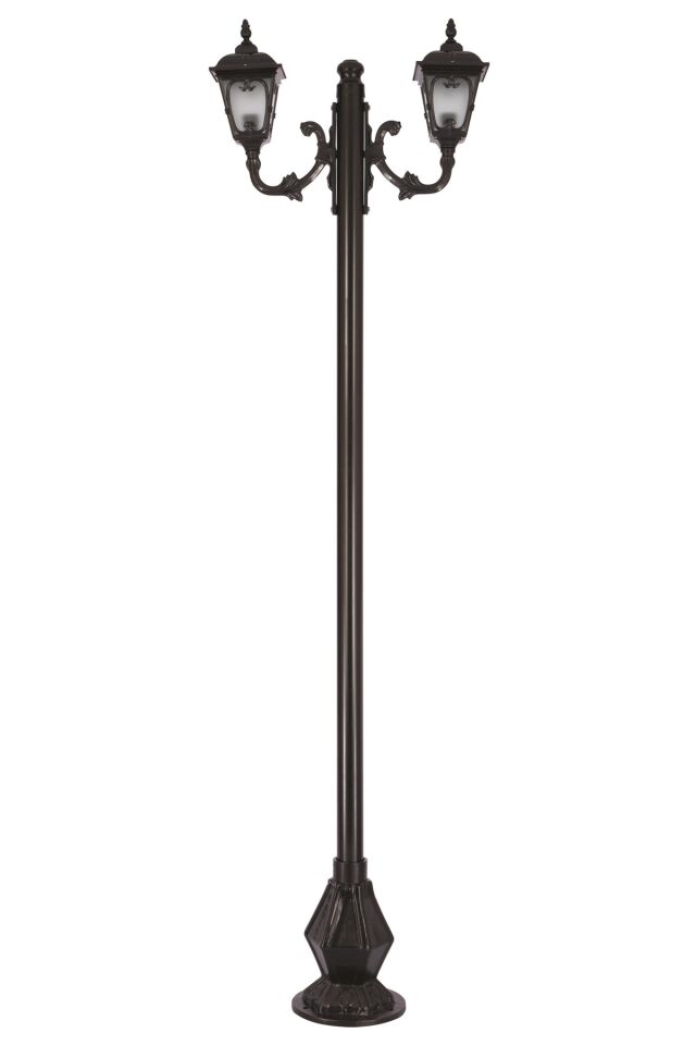 Bahçe Direkleri E27 24W 80x20cm Çelik Boru Siyah Dorbien-BDR-68181-2BSY
