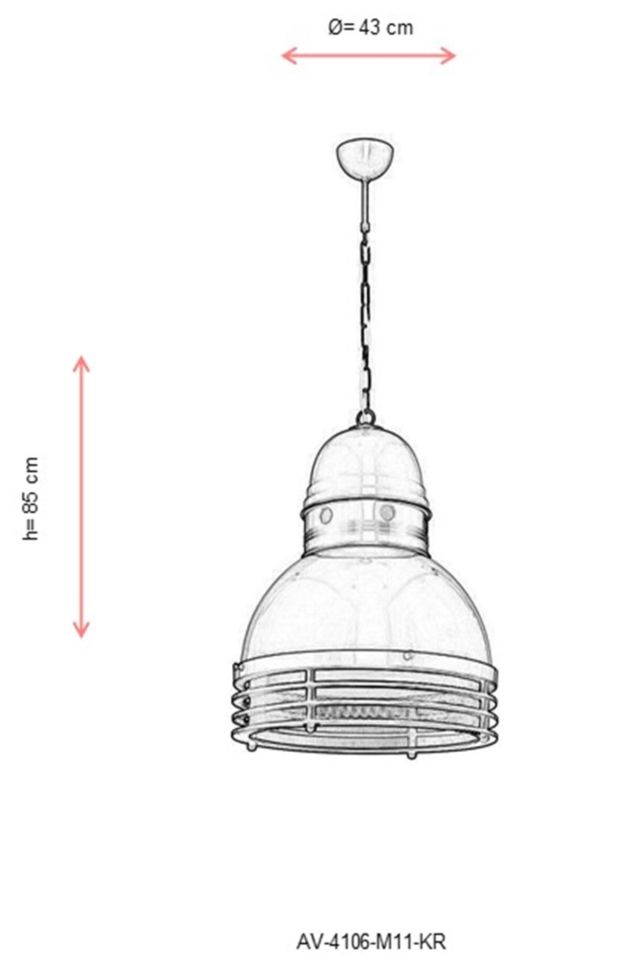 Akasya Modern Avize E27 12W 43cm Metal Kırmızı Avonni-AV-4106-M11-KR