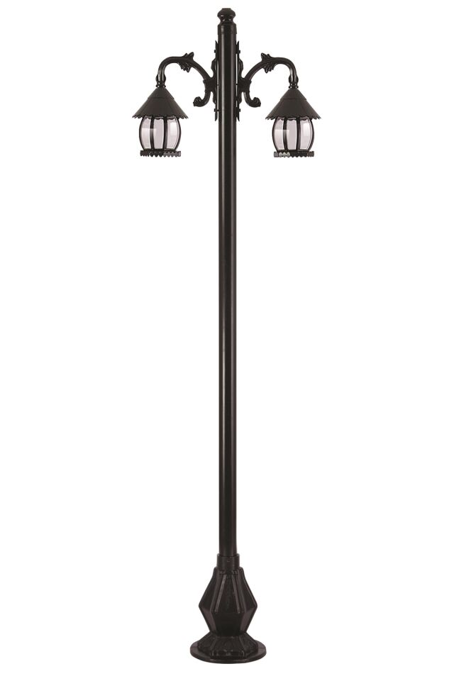 Bahçe Direkleri E27 24W 70x30cm Çelik Boru Siyah Dorbien-BDR-68184-2BSY-M2