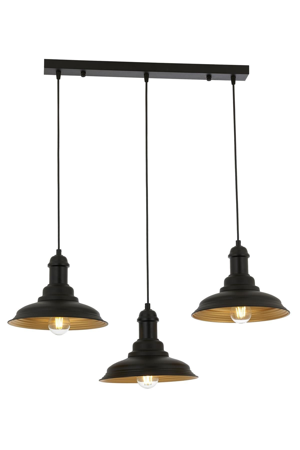 Akasya Modern Avize E27 36W 58x28cm Metal Siyah Avonni-AV-4106-M29-3Y-BSY