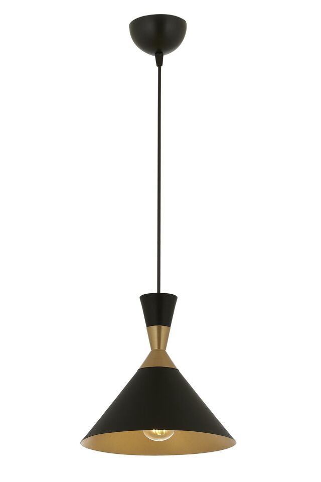 Akasya Modern Avize E27 12W 24cm Metal Siyah Avonni-AV-4106-M33-BSY
