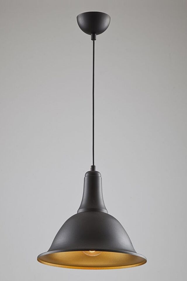 Akasya Modern Avize E27 12W 36cm Metal Siyah Avonni-AV-4106-M4-BSY