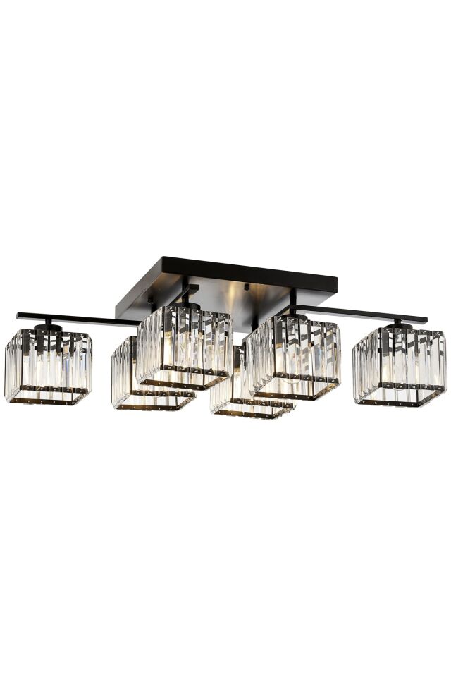 Trap Modern Avize E27 72W 80x40cm Metal Siyah Avonni-AV-1795-6BSY