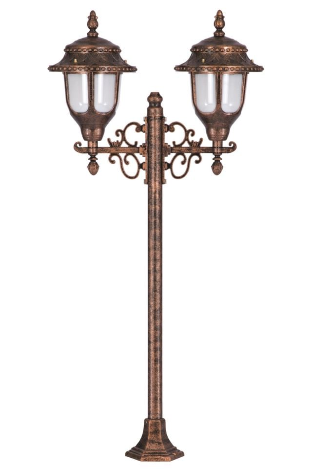 Bahçe Set Üstü Aydınlatma E27 24W 50x25cm Çelik Boru Kahverengi Dorbien-BSU-68180-2BKR