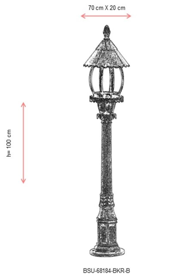 Bahçe Set Üstü Aydınlatma E27 12W 70x20cm ABS Kahverengi Dorbien-BSU-68184-BKR-B