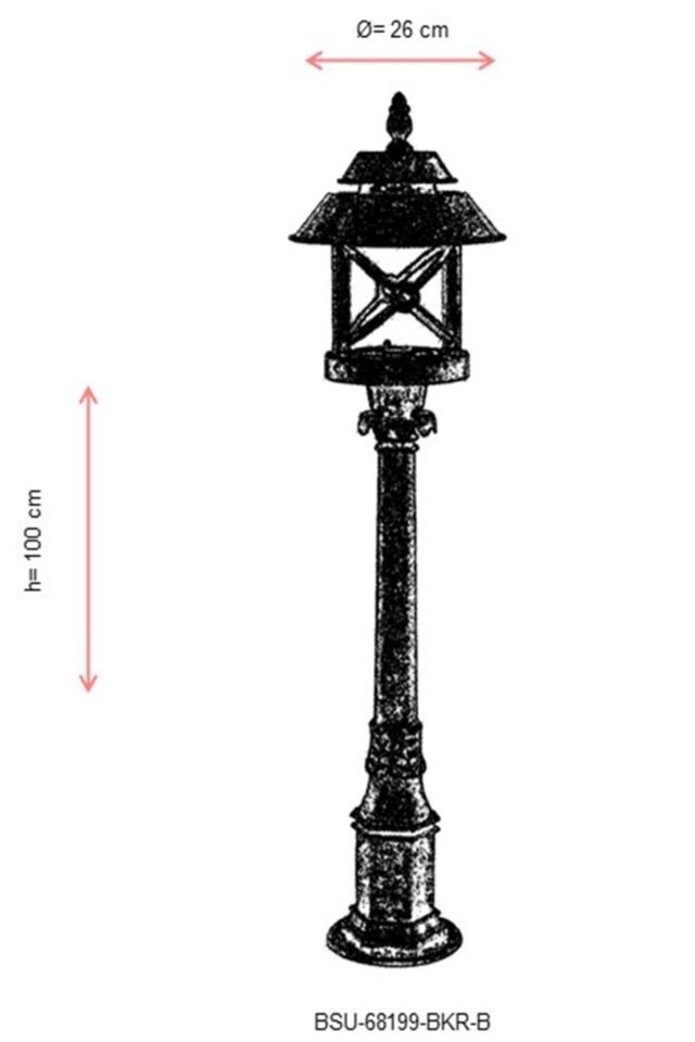 Bahçe Set Üstü Aydınlatma E27 12W 26cm ABS Kahverengi Dorbien-BSU-68199-BKR-B