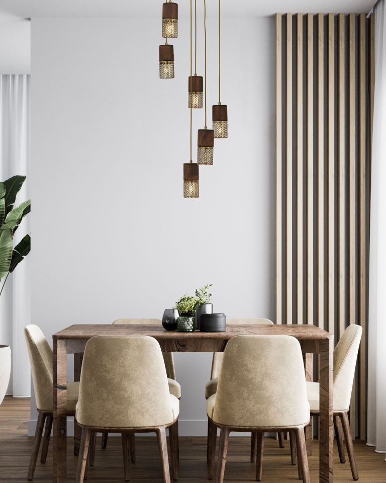 Mikrofon Modern Avize E27 72W 40cm Metal Eskitme Avonni-AV-1830-6ET