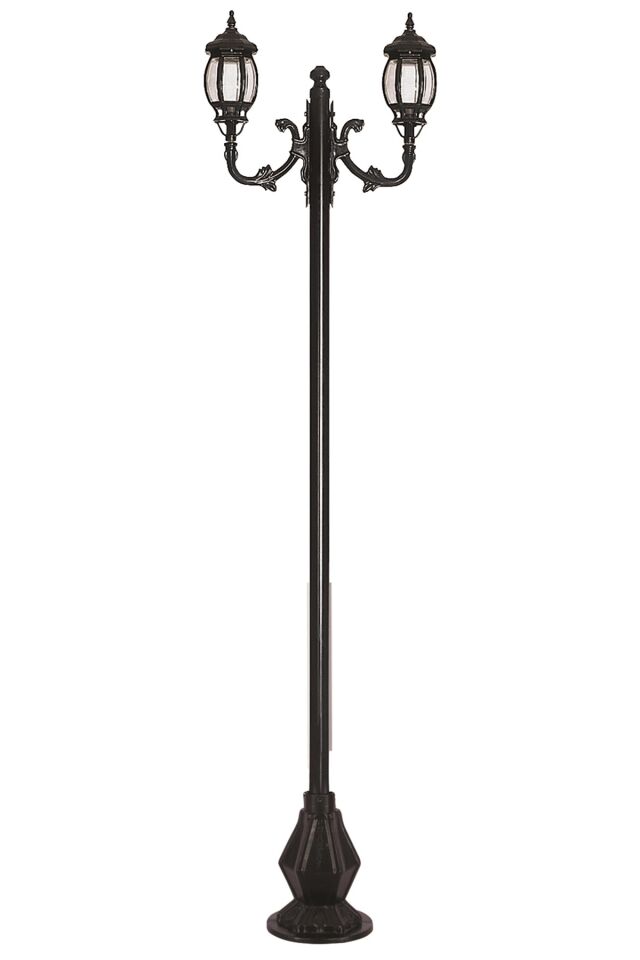 Bahçe Direkleri E27 24W 70x18cm Çelik Boru Siyah Dorbien-BDR-68208-2BSY-M2