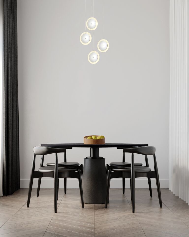 Cymbal Modern Avize LED 27W 35cm Metal Krom Avonni-AV-1846-4KT