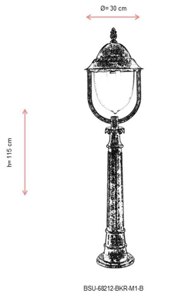 Bahçe Set Üstü Aydınlatma E27 12W 30cm ABS Kahverengi Dorbien-BSU-68212-BKR-M1-B