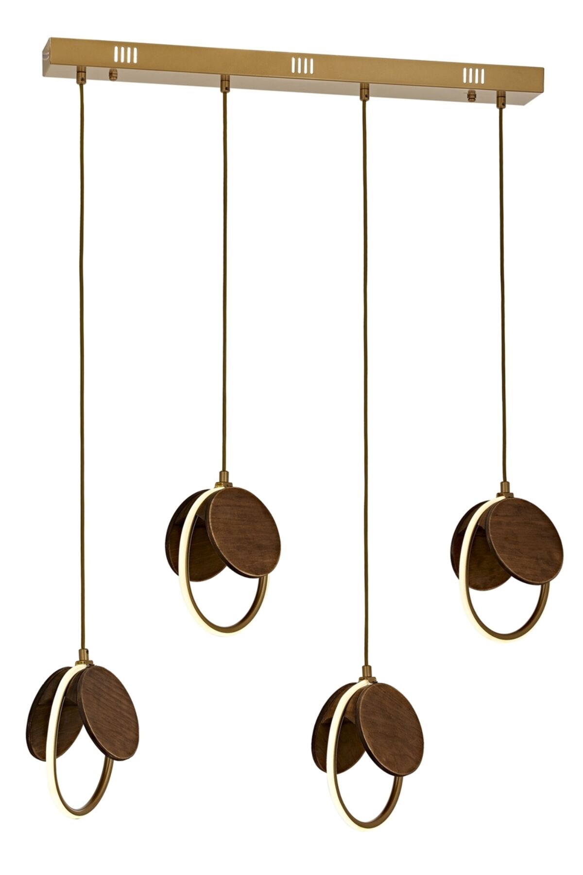 Oreo Modern Avize LED 31W 80x20cm Ahşap Eskitme Avonni-AV-1847-4EY
