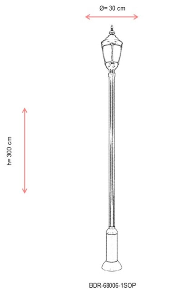 Bahçe Direkleri E27 12W 30cm Alüminyum Sarı/Siyah Dorbien-BDR-68006-1SOP