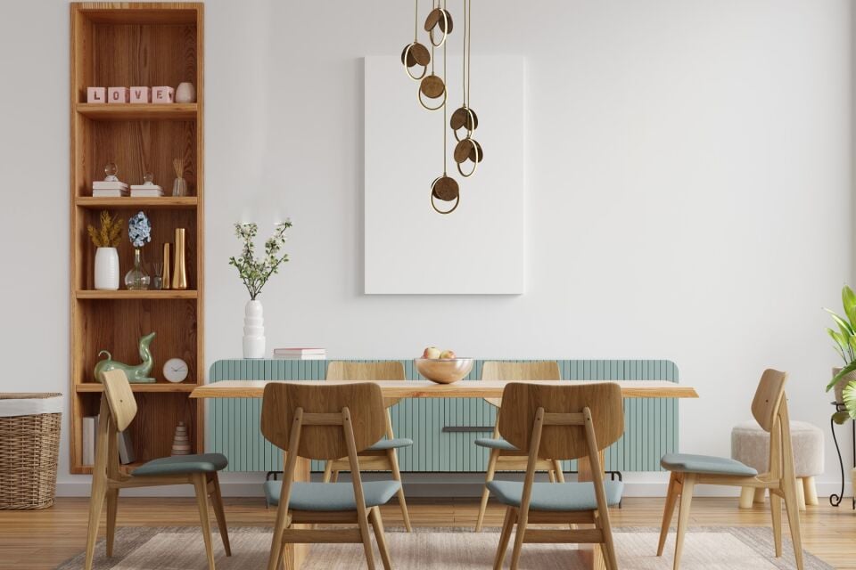 Oreo Modern Avize LED 46W 40cm Ahşap Eskitme Avonni-AV-1847-6ET