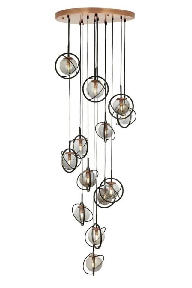 Rumple Modern Avize E14 78W 60cm Metal Siyah Avonni-AV-1850-13T-BSY