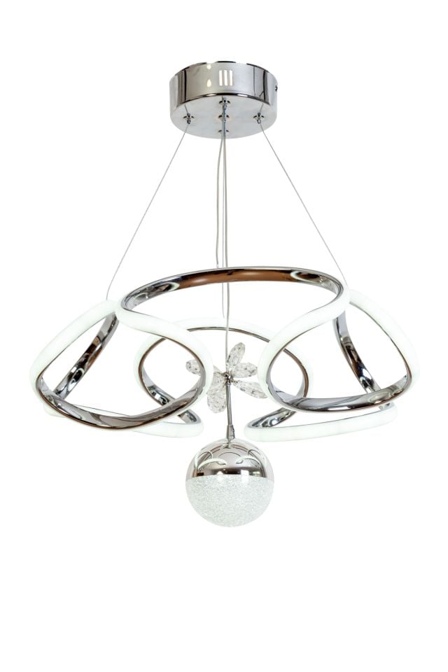 Şans Modern Avize LED 49W 49x45cm Alüminyum Profil Krom Dorbien-AV-6117-4K-1TK