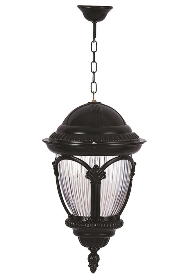 Bahçe Fenerleri E27 12W 25cm Alüminyum Siyah Dorbien-BFE-68052-BSY