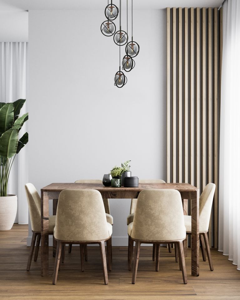 Rumple Modern Avize E14 36W 40cm Metal Siyah Avonni-AV-1850-6T-BSY