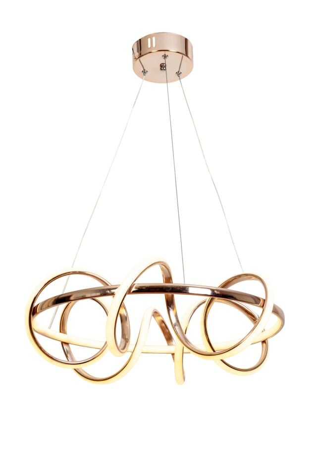 Curly Modern Avize LED 68W 52x52cm Alüminyum Profil Bakır Dorbien-AV-6123-6BKR