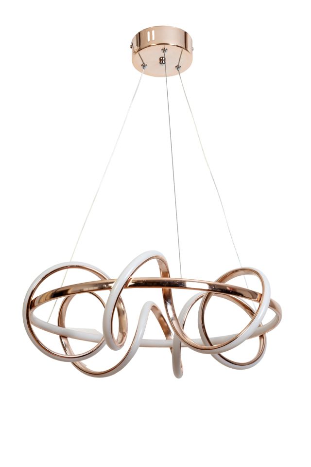 Curly Modern Avize LED 68W 52x52cm Alüminyum Profil Bakır Dorbien-AV-6123-6BKR