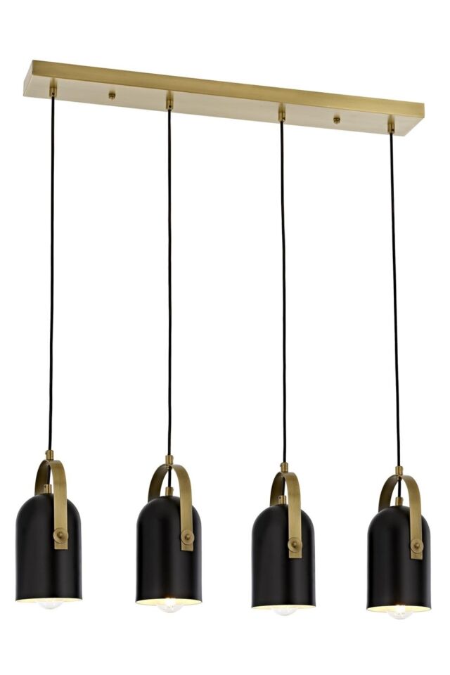 Eggplant Modern Avize E27 48W 60x10cm Metal Siyah/Eskitme Avonni-AV-1860-4EY