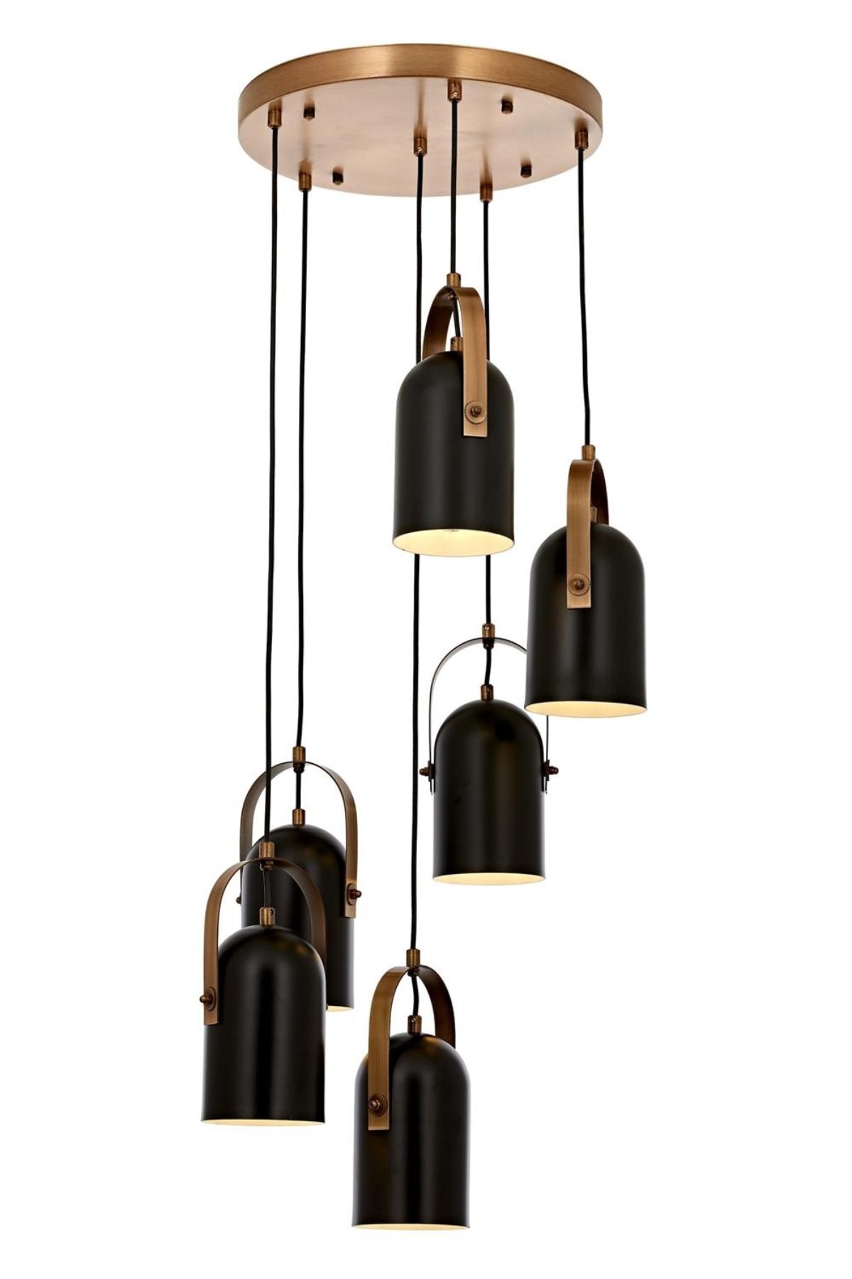 Eggplant Modern Avize E27 72W 40cm Metal Siyah/Eskitme Avonni-AV-1860-6ET