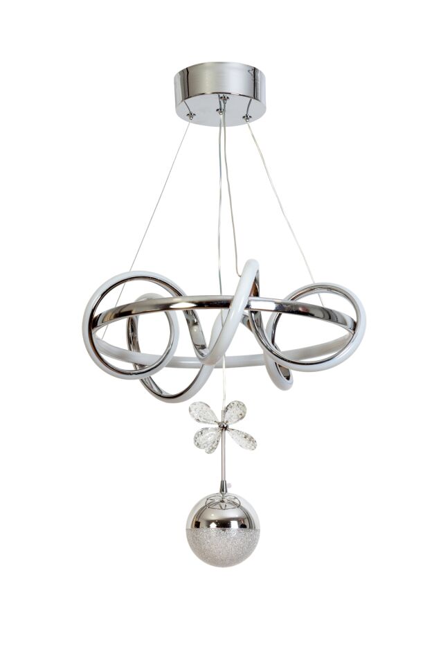 Curly Modern Avize LED 52W 40x40cm Alüminyum Profil Krom Dorbien-AV-6123-6K-1TK