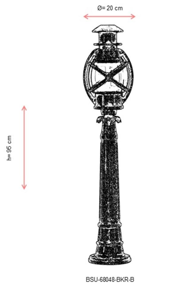 Bahçe Set Üstü Aydınlatma E27 12W 20cm Alüminyum Kahverengi Dorbien-BSU-68048-BKR-B