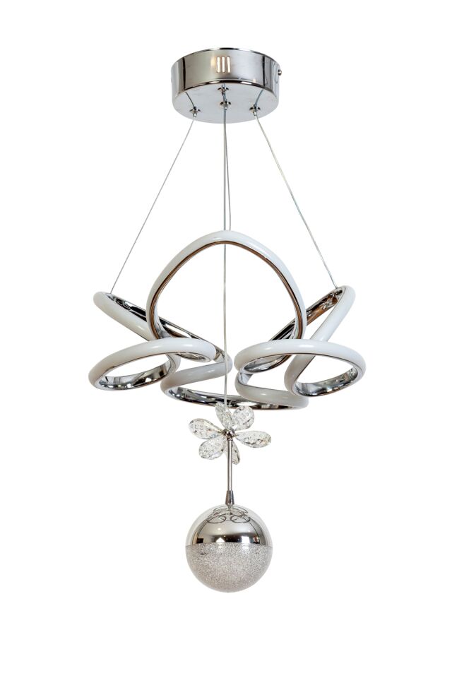 Kelebek Modern Avize LED 43W 35x35cm Alüminyum Profil Krom Dorbien-AV-6160-8K-1TK